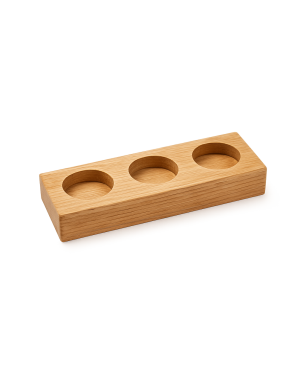 Base de madeira para frascos temperos e compotas 3X30g