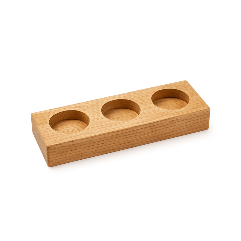 Base de madeira para frascos temperos e compotas 3X30g