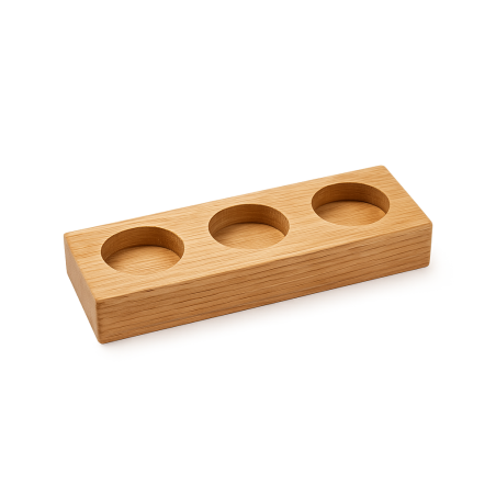 Base de madeira para frascos temperos e compotas 3X30g