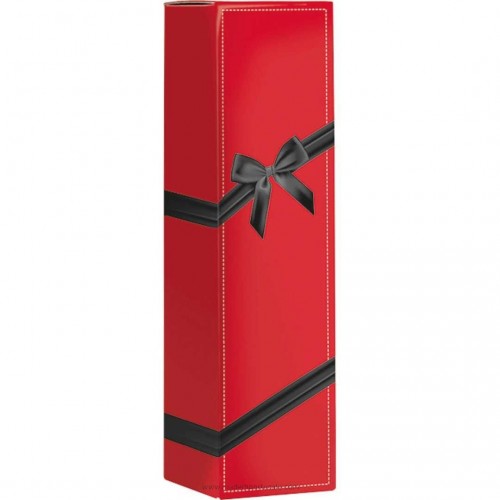 Cardboard Box 1 Red Bottle/Black Bow
